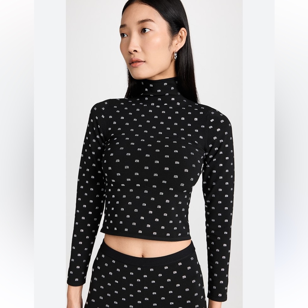 Alexander Wang Crystal Logo Crop Top